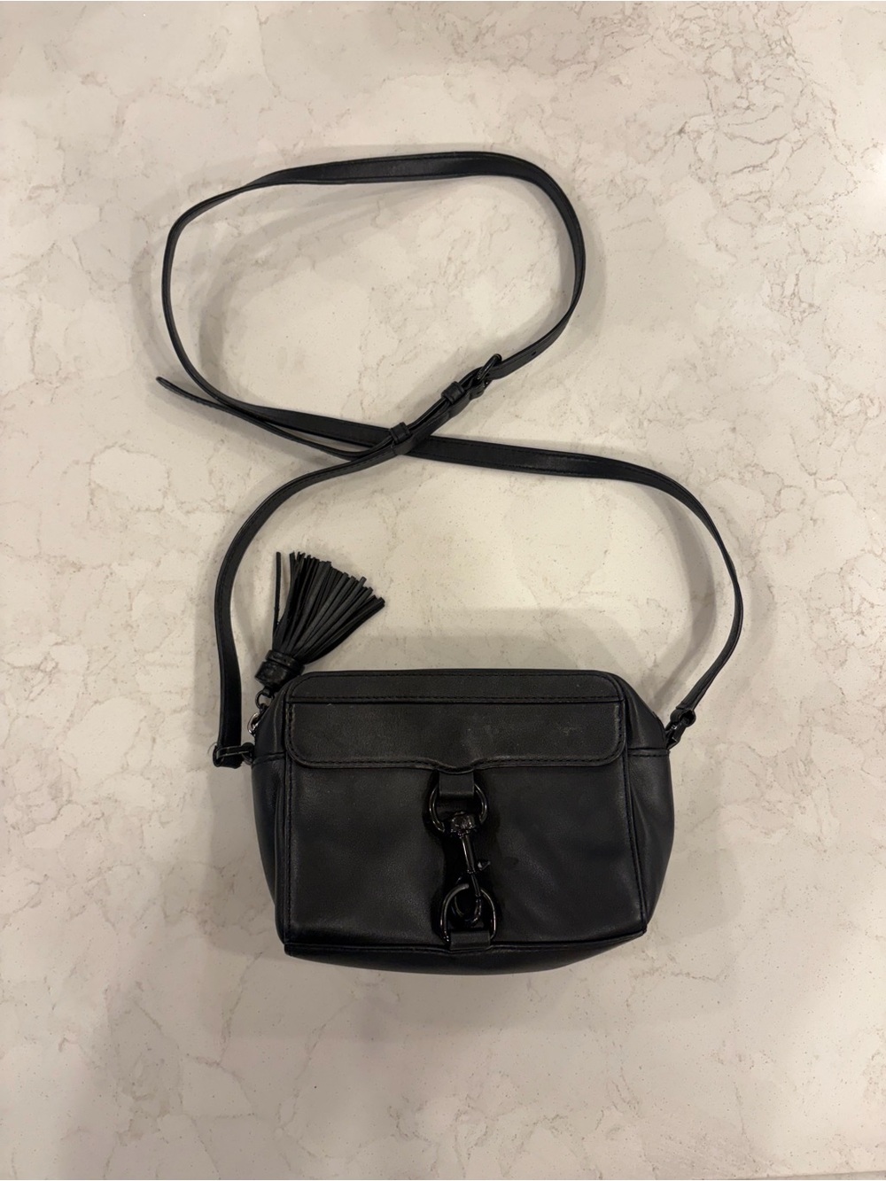 Rebecca Minkoff Black Leather Camera Crossbody Bag